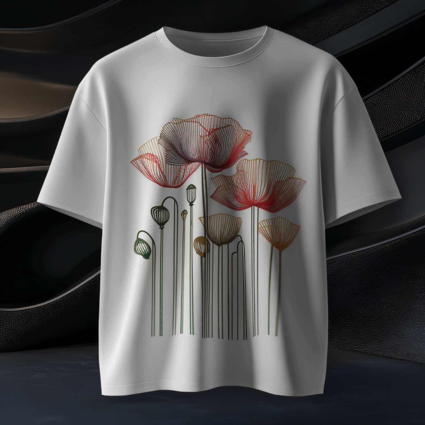 Flower Design Oversized Tshirt