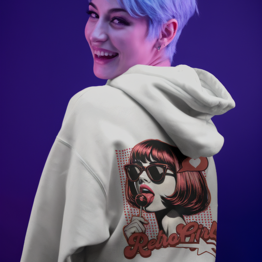 Retro Girls White Hoodies