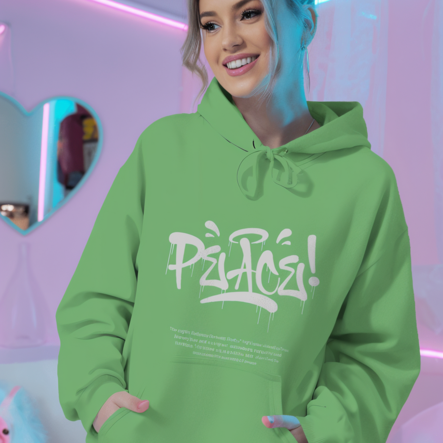 Peace Titled Green Hoodies